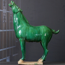 Ceramic Horse Ornament Antique Tianhou Horse Crafts Home Antique Rack Collectible Upholstery Maloyang Tang Three Colors