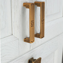 New Chinese handle cabinet door handle Wardrobe cabinet sub handle drawer single hole vintage copper black furniture hardware