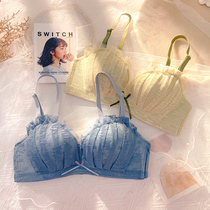 Underwear women gather no steel ring small chest flat chest special pen bra set to receive back milk on lace girl bra bra