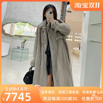 Mrs. Leng 2022 winter whole mink young mink fur trench coat fur fashion mid-length mink coat coat