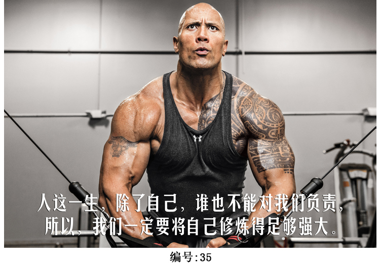健身房装饰画 健美海报励志挂画减肥口号肌肉男海报文化 美女壁画