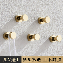 All brass clothes single hook Punch-free wall hanging Bathroom wall door rear hanging clothes hook rack Towel clothes hook