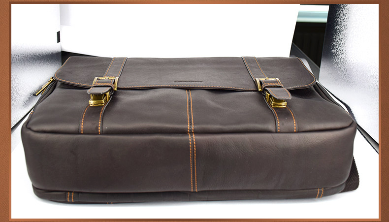 samsonite/新秀丽男包手提单肩包公文包复古真皮高端翻盖邮差包_7折