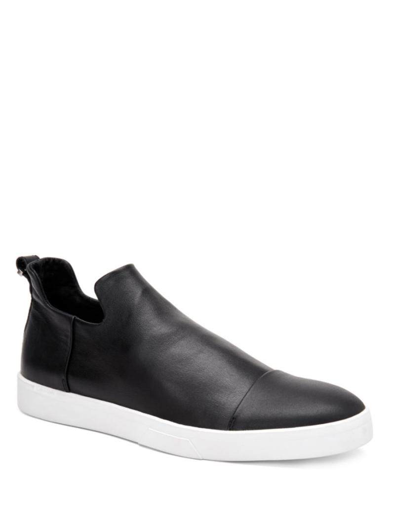 calvin klein collection男鞋皮质套脚低帮板鞋美国直邮l2214t