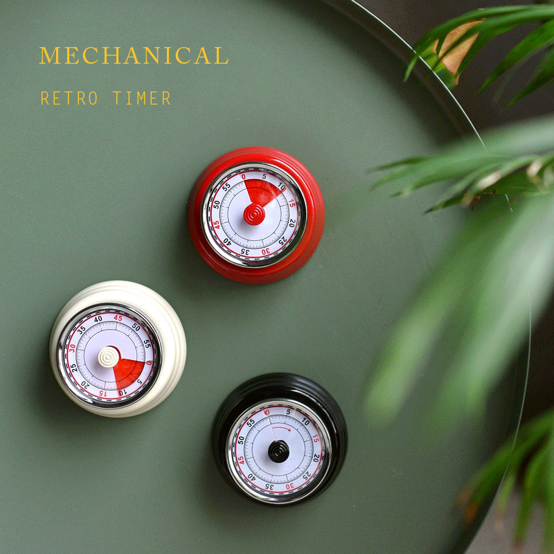 德國工藝復古機械金屬計時器廚房烘培提醒器時間訓練定時器免電池