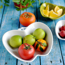 French fruit basin fruit plate salad plate vegetable basin apple shape ceramic fruit basket handmade glazed tea table hospitality plate