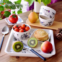 Export surplus Rio series combination tableware Fun animal series catering utensils Cartoon small bowl on the table