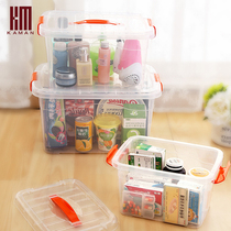 Transparent storage box Clothes quilt toys snack finishing box Plastic covered large portable storage box three-piece set