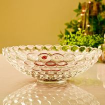 European large fruit plate unleaded glass crystal fruit bucket creative fruit bowl candy plate dried fruit plate snack plate