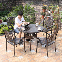 Outdoor table and chair courtyard three-piece terrace iron aluminum alloy balcony outdoor garden outdoor leisure cast aluminum table and chair