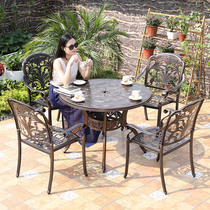Outdoor table and chair courtyard three-piece terrace iron aluminum alloy balcony outdoor garden outdoor leisure cast aluminum table and chair