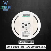 0402 SMD Resistor 1M(1000 kΩ) 1 16W Accuracy±5% (100pcs)
