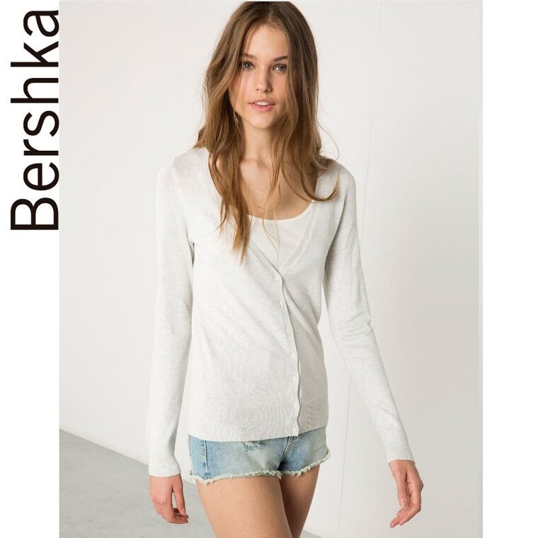 Bershka V 领针织夹克 01455400