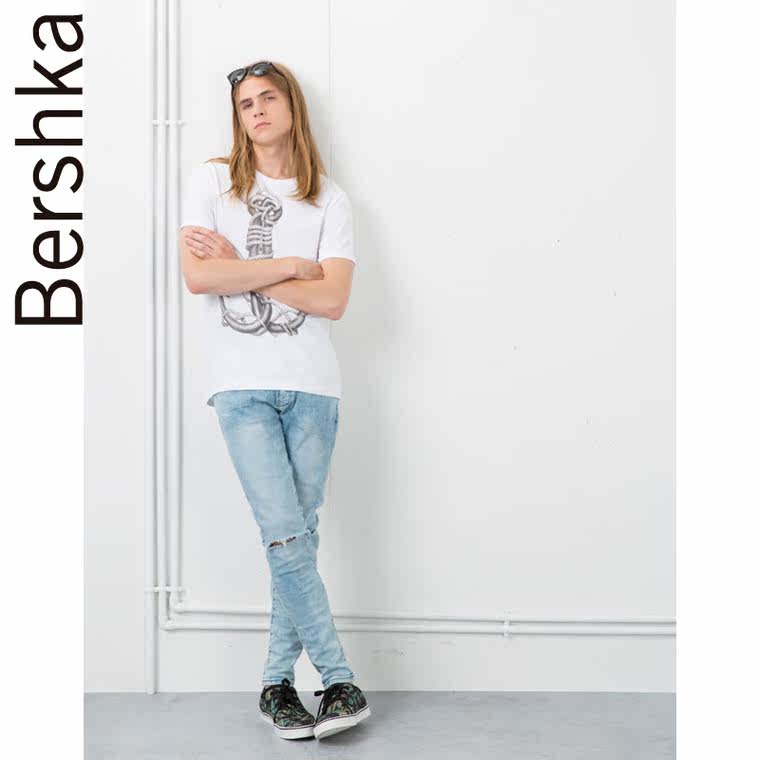 Bershka 条纹印花 T 恤衫 07956923