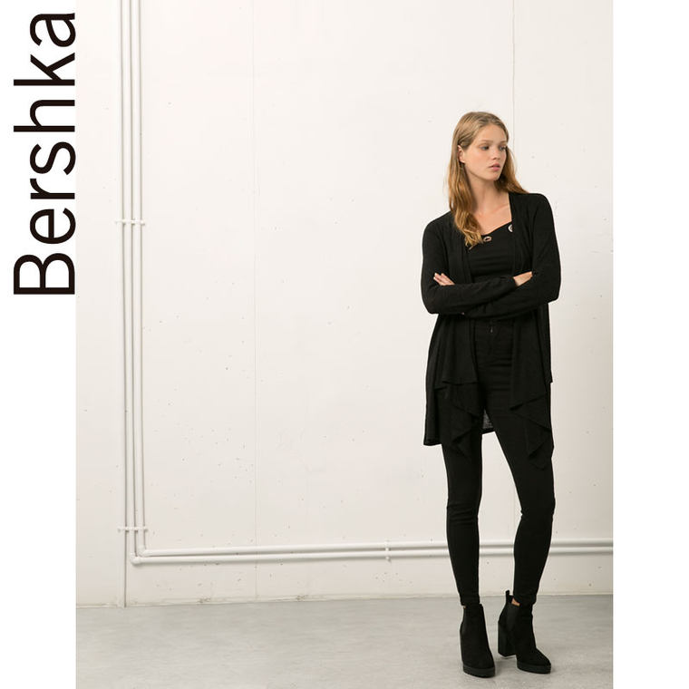 Bershka Bershka 基本款 V 领长夹克 06468381