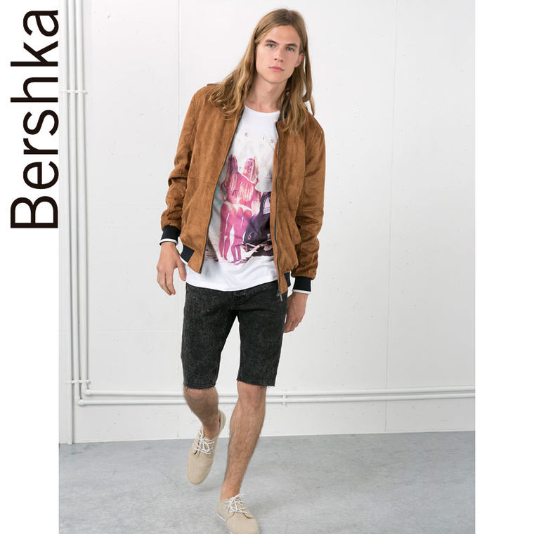 Bershka 麂皮机车夹克 06228833