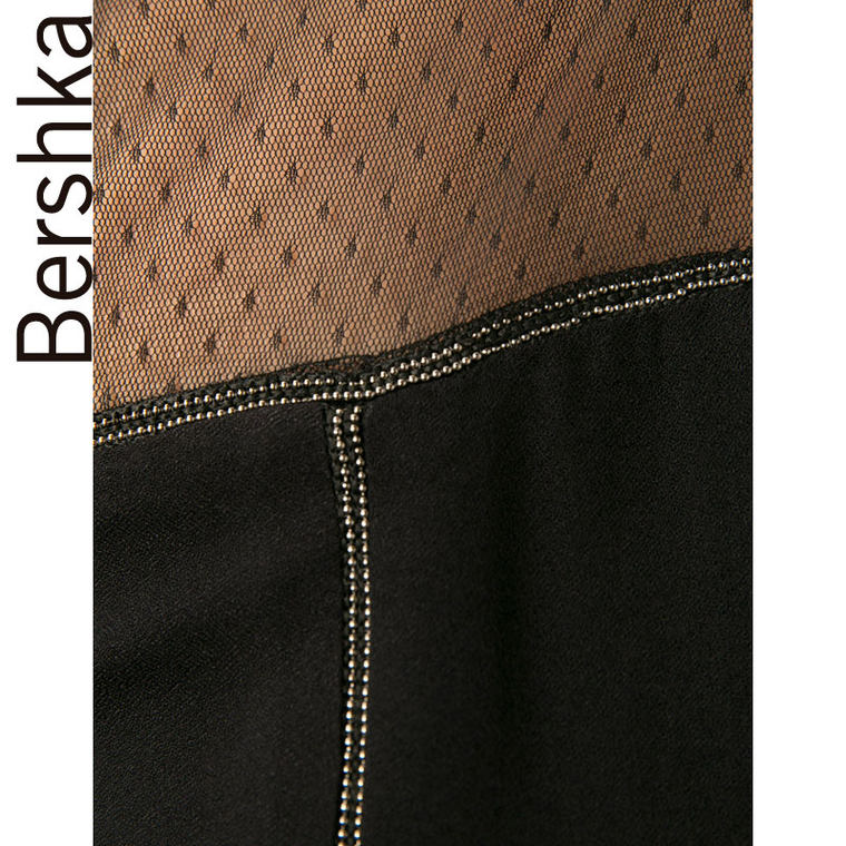 Bershka Bershka 金属装饰丝棉混纺女士上衣 05705187