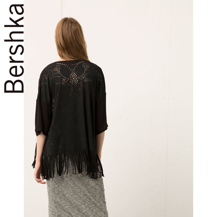 Bershka Bershka 背部装饰流苏夹克 06470187