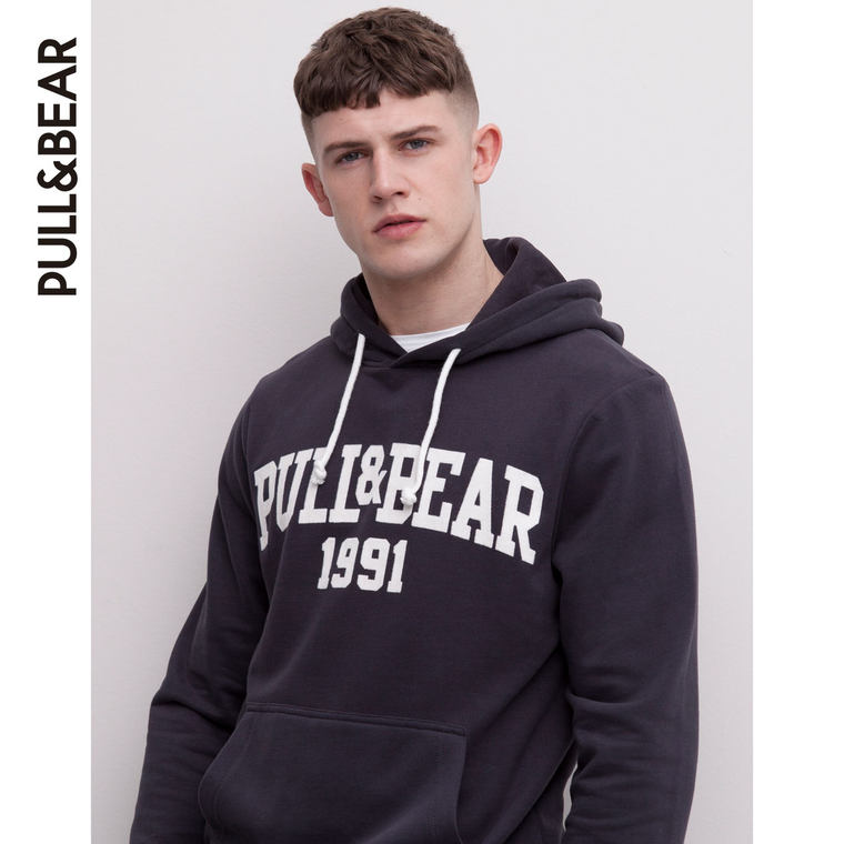 PullAndBear 男士标志图案运动衫 05590526