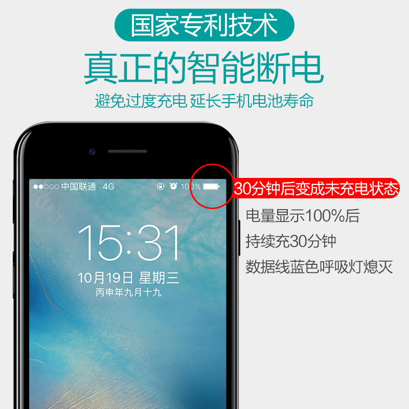 浩酷 iPhone7数据线智能断电苹果6s快充plus充电线器高速ipad产品展示图2