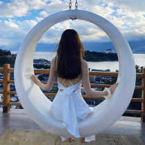 Outdoor Net Red Autumn Thousands Solar Yard Luminous Multiperson Moon Rocking Chair Room Inside And Outside Luminous Swing Chair Children