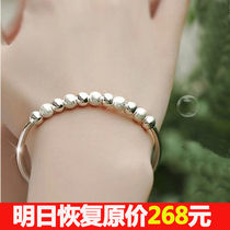 Fashion simple s999 sterling silver bracelet female noble concubine opening bracelet push and pull bracelet Mothers Day to send mother gift