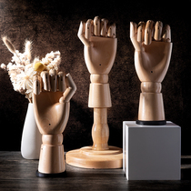 Solid Wood Hand Mold Prop Show Rack Jewelry Ring Emulation Gloves Model Clothing Shop Window Display Props