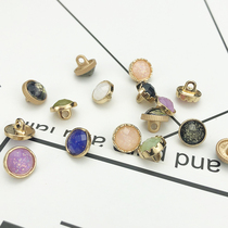 Metal resin round cut button cardigan sweater top button knitted clothes Joker decoration female exquisite