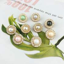 Button high-end metal pearl button round colorful candy color ladies shirt sweater cardigan decoration wild women