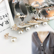 Pearl Diamond anti-light brooch buckle v neckline Japanese and Korean crystal buckle cute female fixed invisible Joker buckle