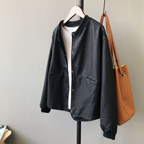 Brand 2021 New Spring and Autumn pu Short Haining Leather Women Locomotive Jacket Baseball Jacket Loose Size Fat mm