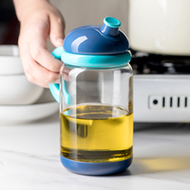 No leakage automatic opening and closing leak-proof glass small oil pot household kitchen oil sauce bottle pour plastic oil tank pot