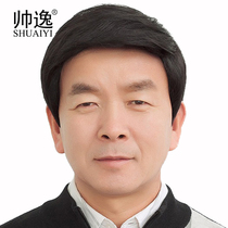 Middle-aged wig dad style and handsome 37 points full-haired real man Han version hair short hair set