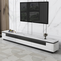 Rock panel TV cabinet Simple modern living room small apartment white paint TV cabinet Light luxury cabinet Coffee table combination