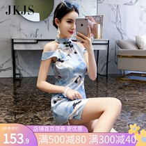 Cheongsam womens summer waist young 2021 girl short sexy little man womens improved Chinese style dress