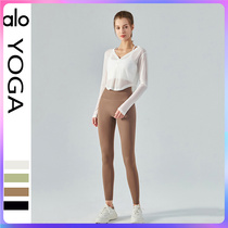 Alo yoga authentic fashion breathable yoga clothing female elastic exercise fitness long sleeve casual top