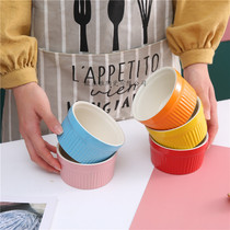 Exhibition Art Shuvlei Ceramic Baking Bowl Baking Rind Baking Home Mold Oven with high temperature resistant steamed egg cutlery budding cutlery