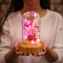 Flowing Wish Bottle Atmosphere Lamp Forever Flower Cozy Romantic Practical Ornament Small Night Light Gift for Girls Birthday Gift