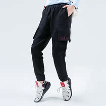 Outdoor sports pants womens loose bunch feet ins tide Korean spring and autumn cotton casual trousers overalls womens tide