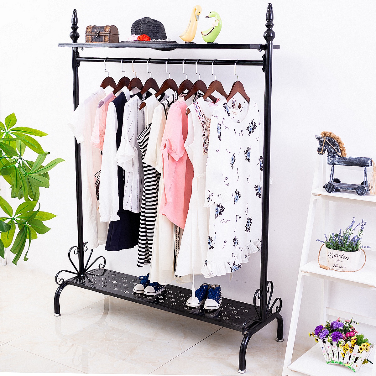 Clothing Display Rack Floor To Ceiling Clothing Store Shelf Clothes Hanger Hanging Clothes Shelf Floor To Ceiling Indoor Single Bar Display