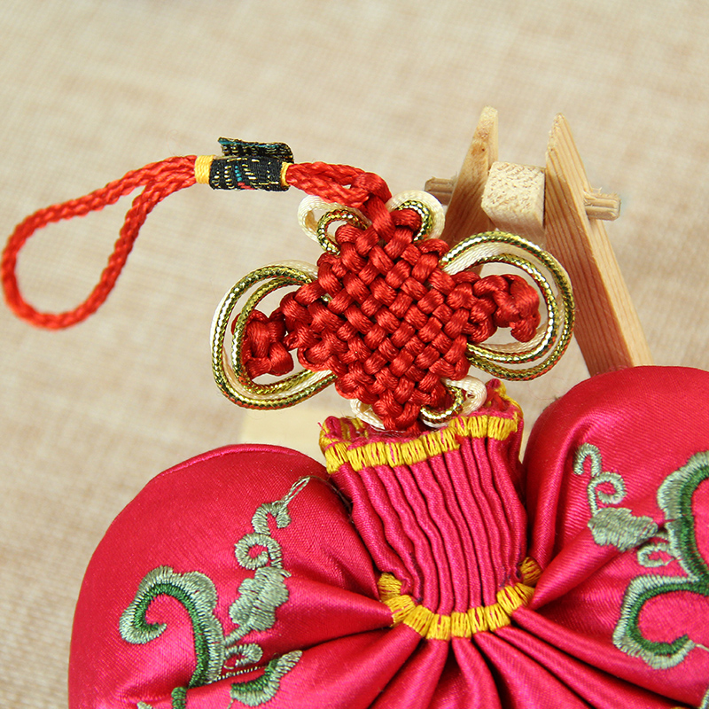 喜喆顺 端午节双面刺绣香包三穗清代荷包送友居家装饰挂件香囊