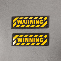 IR Reflective Cutting Warning Morale Badge WARNING Magic Sticker Badge Victory Steady Win Badge Text Backpack Patch Stamp