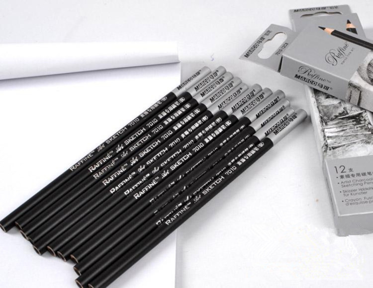 马可碳画铅笔碳铅马可 7010炭笔 软中硬 绘画炭笔 素描绘图炭笔