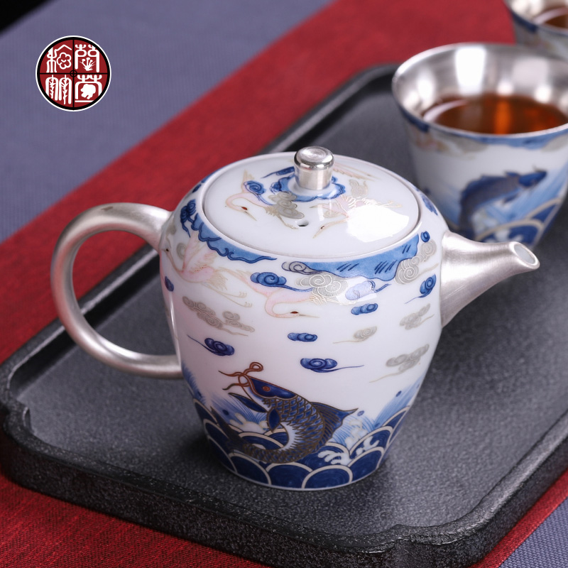 Tasted silver gilding master of blue and white porcelain cup home checking ceramic tea cup kung fu tea tea light small bowl