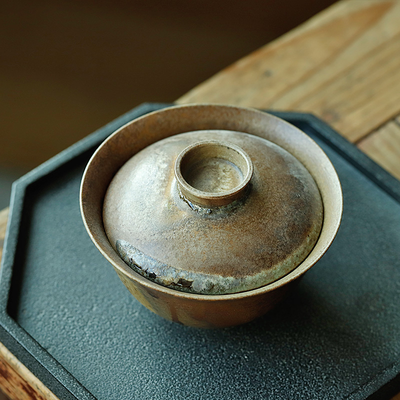 Jingdezhen firewood orphan works hand made 】 【 tureen single pure manual is not kung fu tea tea bowl of restoring ancient ways