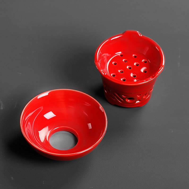 Ceramic) Chinese red tea filter) is to restore ancient ways of tea tea strainer kung fu tea shelf parts