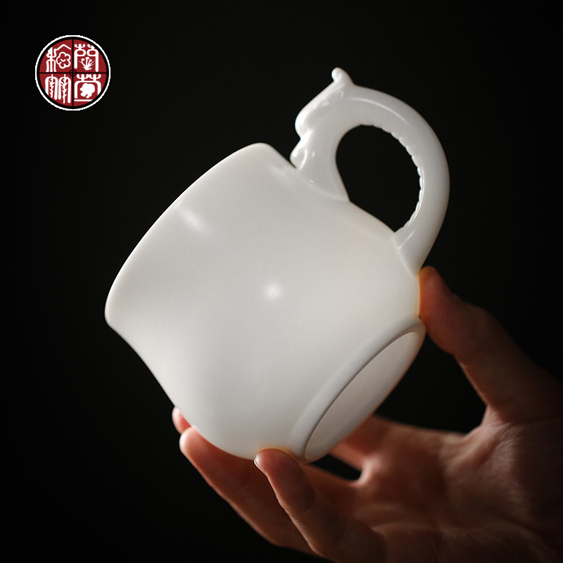 Guo - jin zhang high - white hand made tea cups with cover office high - grade individual glass ceramic biscuit firing the cup