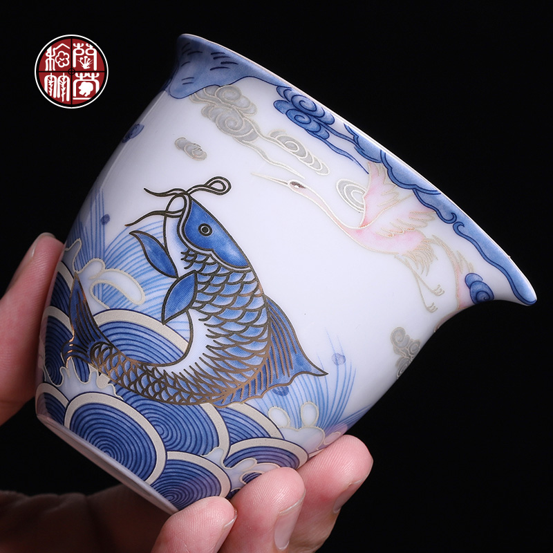 Tasted silver gilding master of blue and white porcelain cup home checking ceramic tea cup kung fu tea tea light small bowl