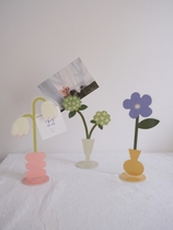 Ins wind flower arrangement series note clip stand card without base design office desktop decoration convenient and cute decoration