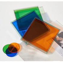 Nordic ins acrylic square tray creative modern color fruit basin dining table coffee table home decoration